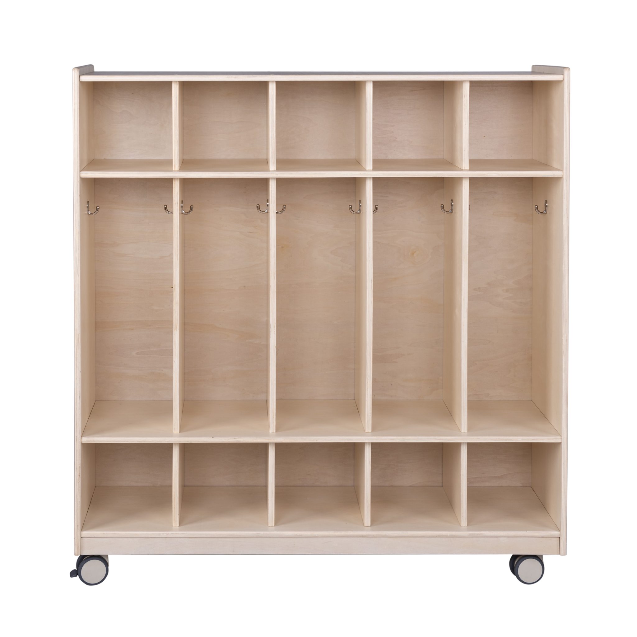 Mobile 5-Section Locker with Shoe Storage - Assembled
