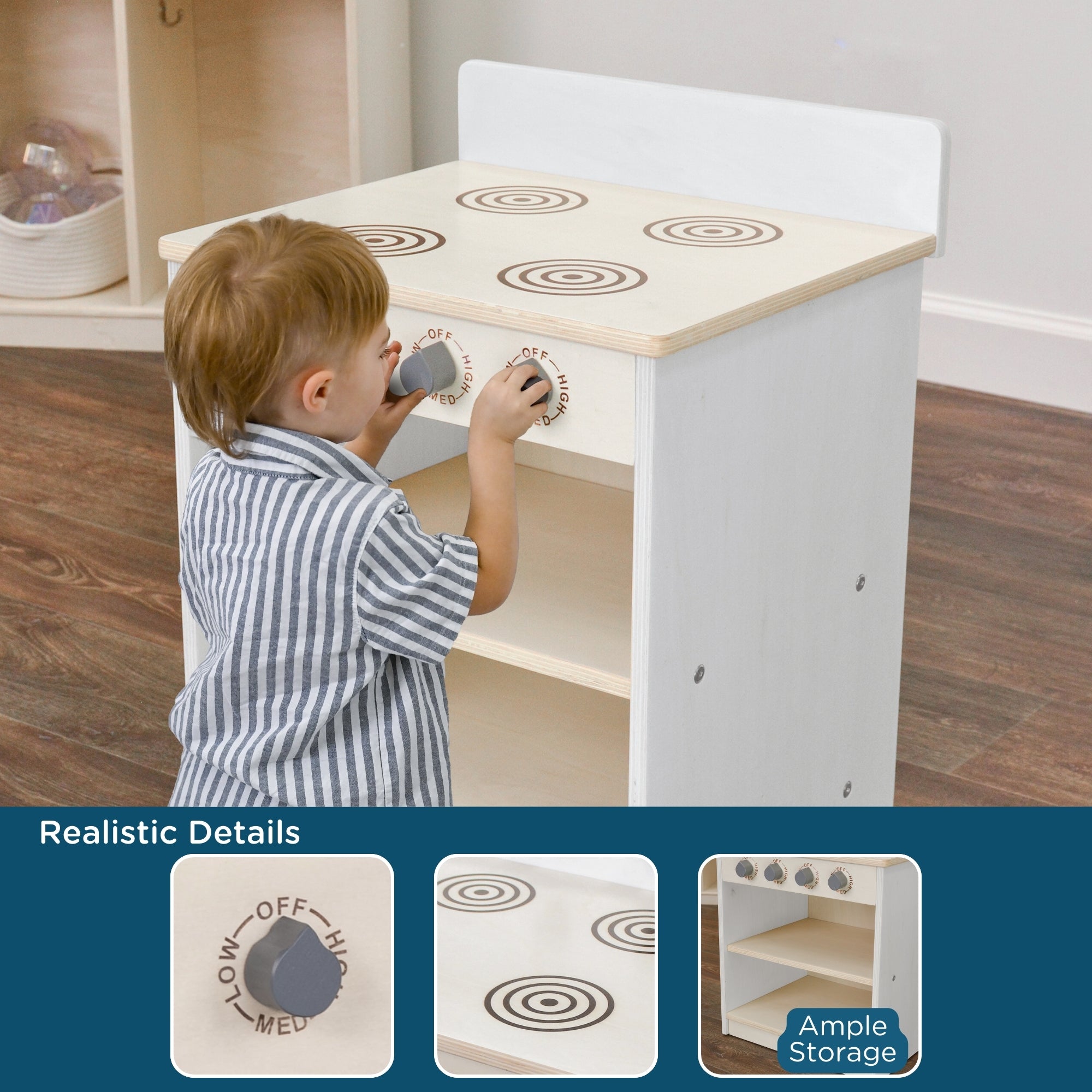White Toddler Stove - Assembled