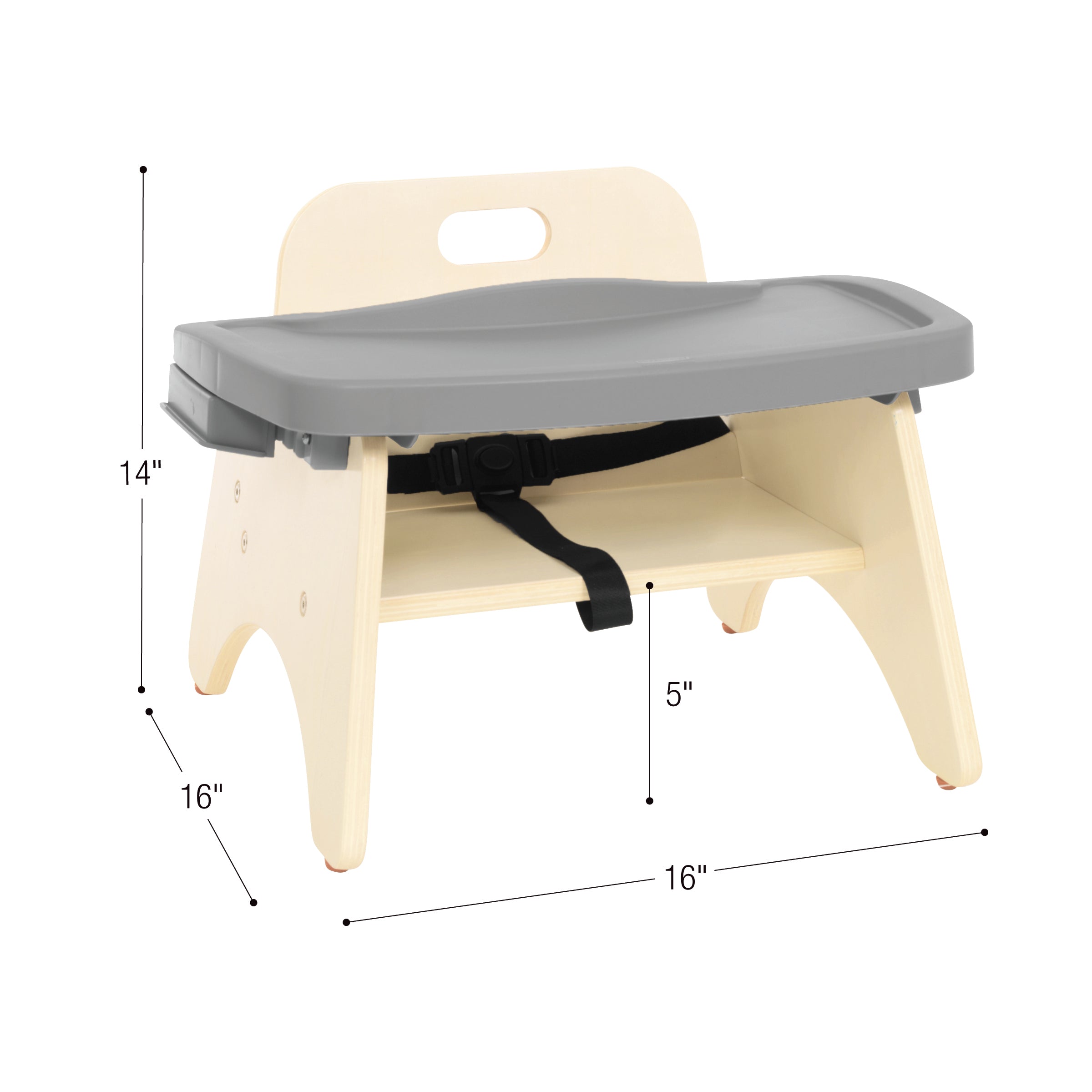 5"H Feeding Chair with Tray - Wood Unit - RTA