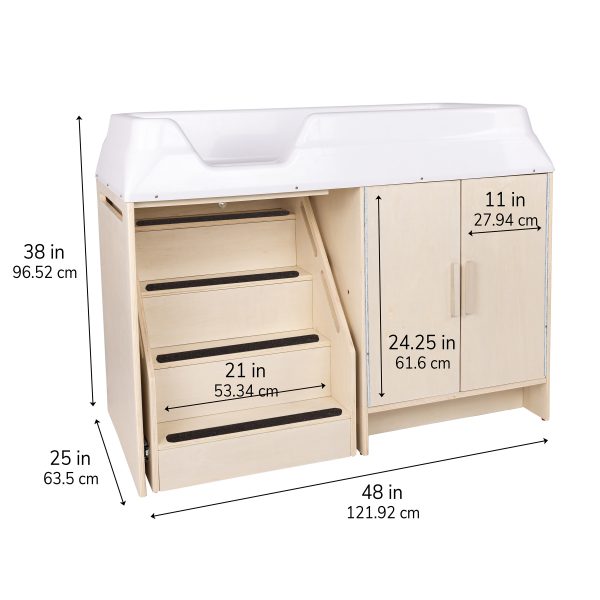 Infant Changing Table with Stairs - Assembled