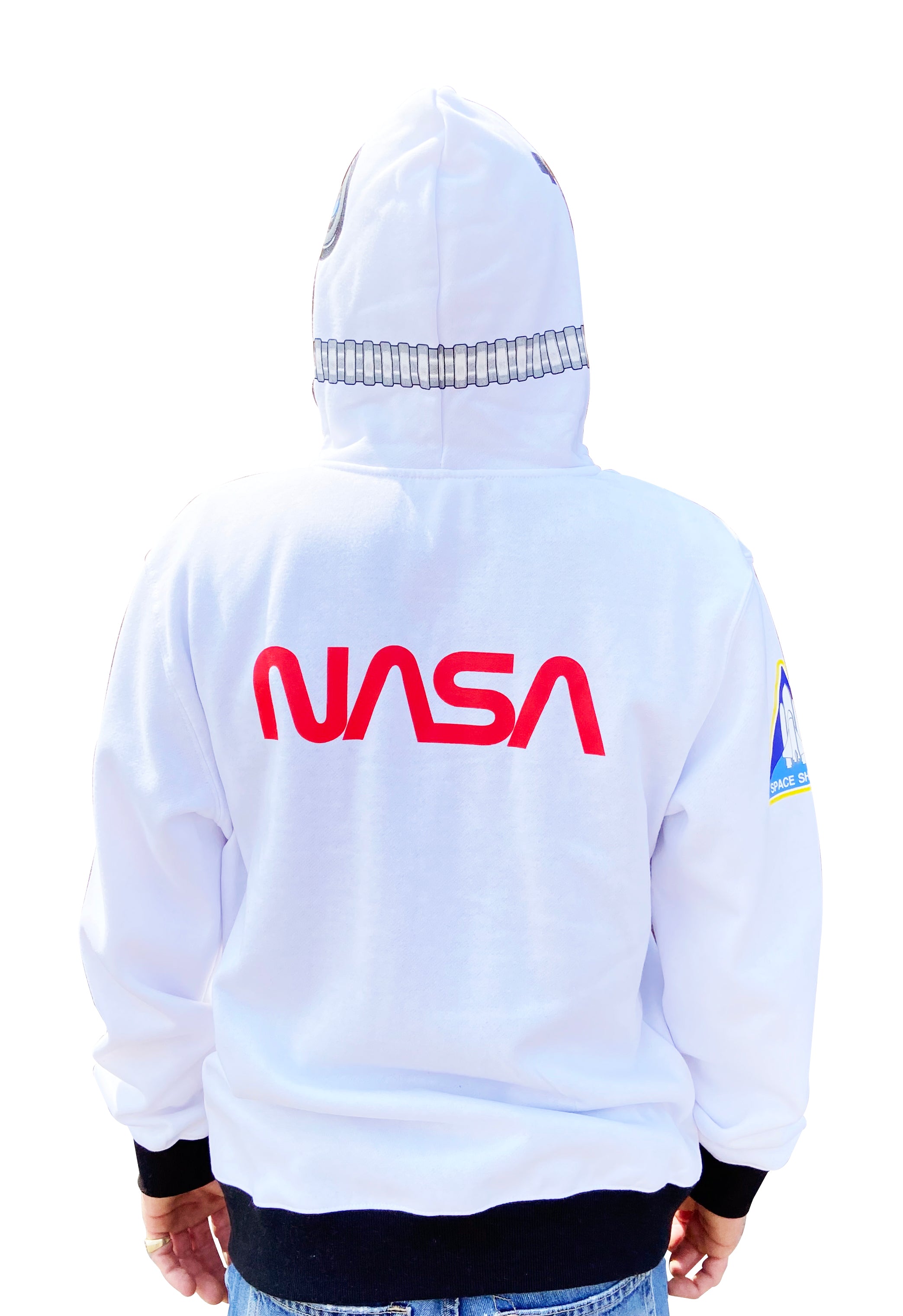 Astronaut Hoodie, White, Adult Size, Small