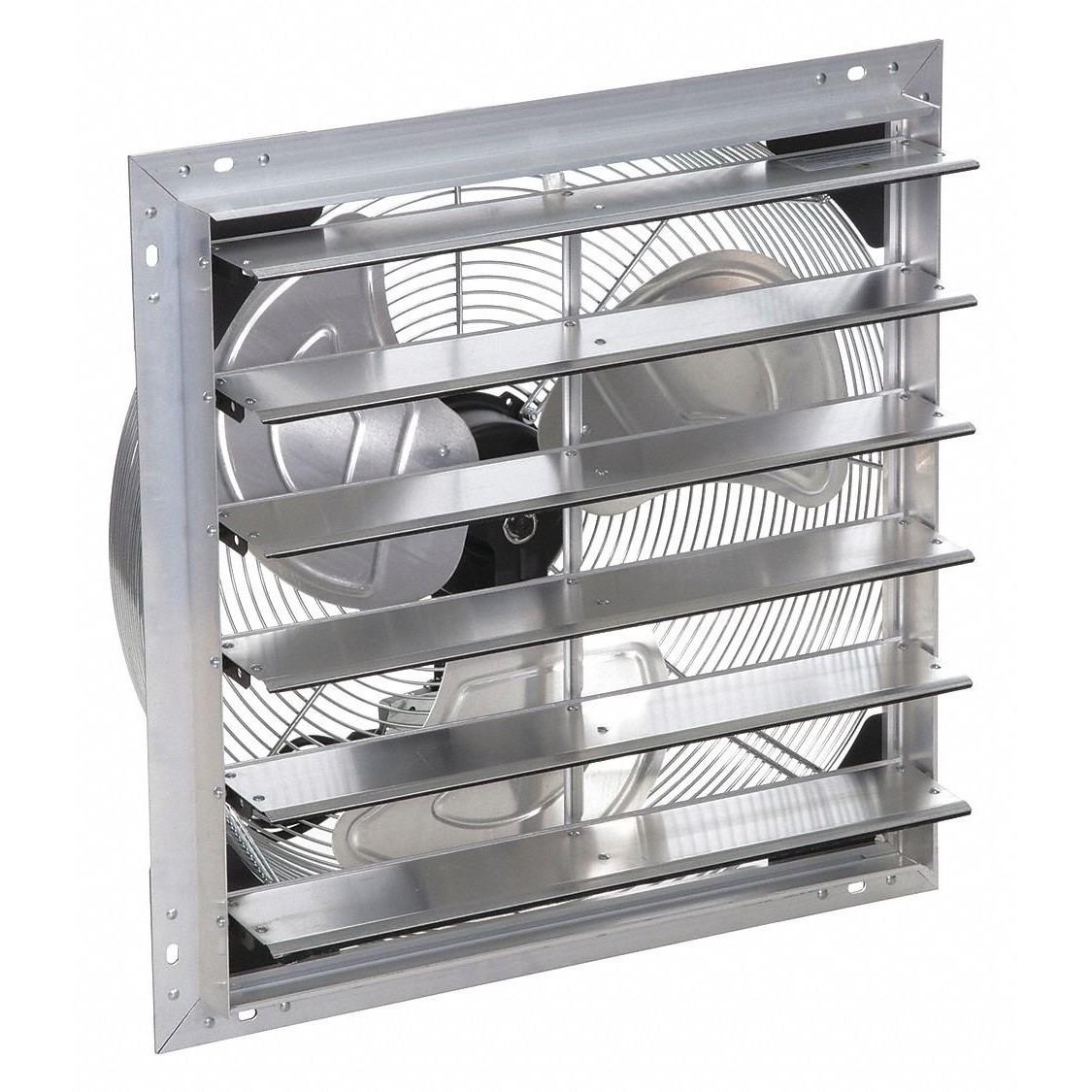 Airmaster Fan, Type: 12" Low Pressure Shutter Fan, Direct Drive, Model: EPRSM12, 115/230V, 1/30 HP, 1 Phase, Totally Enclosed Motor, CFM=815
