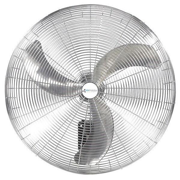 Airmaster Fans  Washdown Wall Mount Fan, Size: 30", Stainless Steel, Non-Oscillating, 115V, 1/3 HP, 1 Phase, CFM: 8800, Wt: 64 lbs
