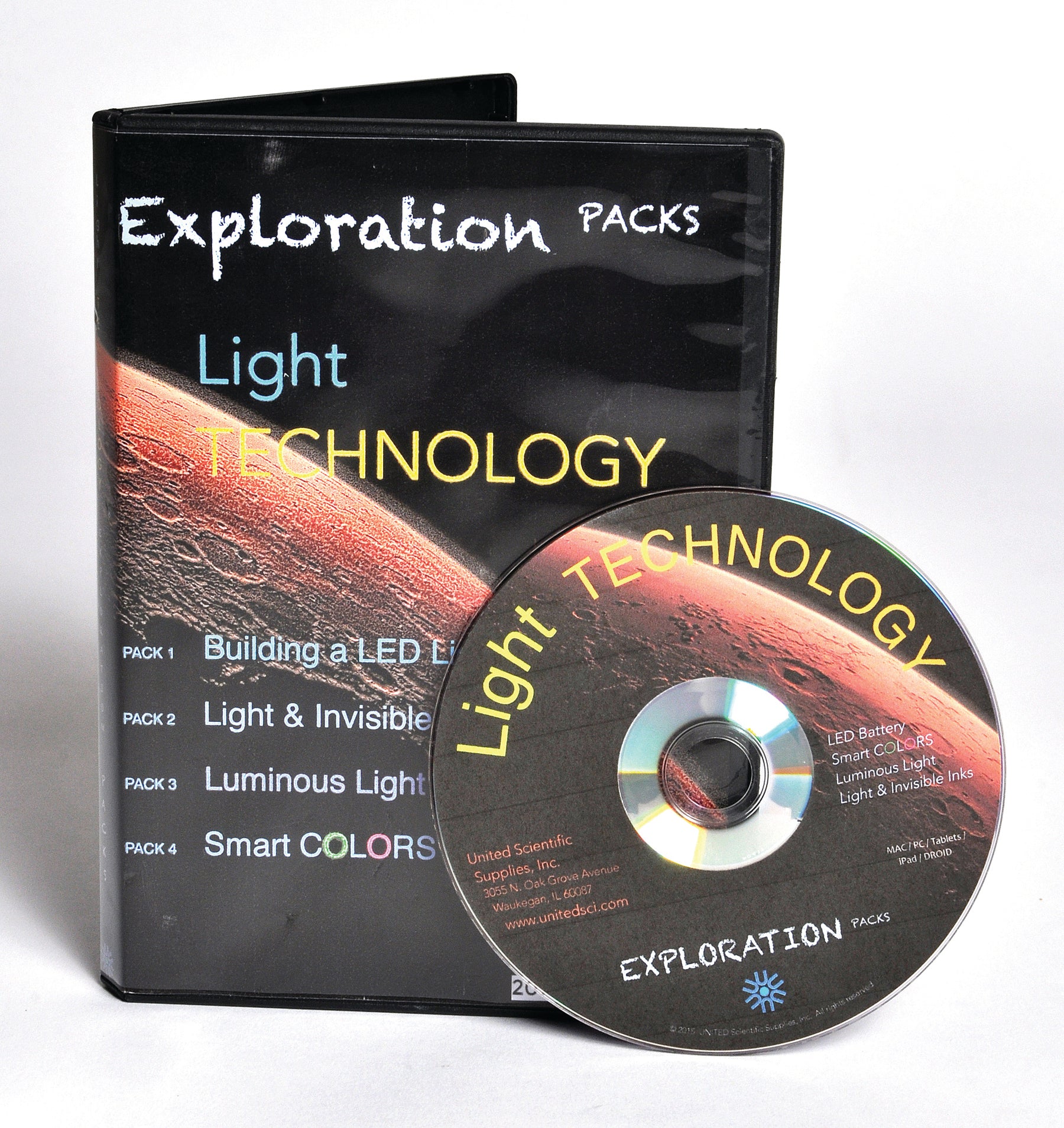 United Scientific® Light Technology Exploration Pack Set Of 4 With Dvd