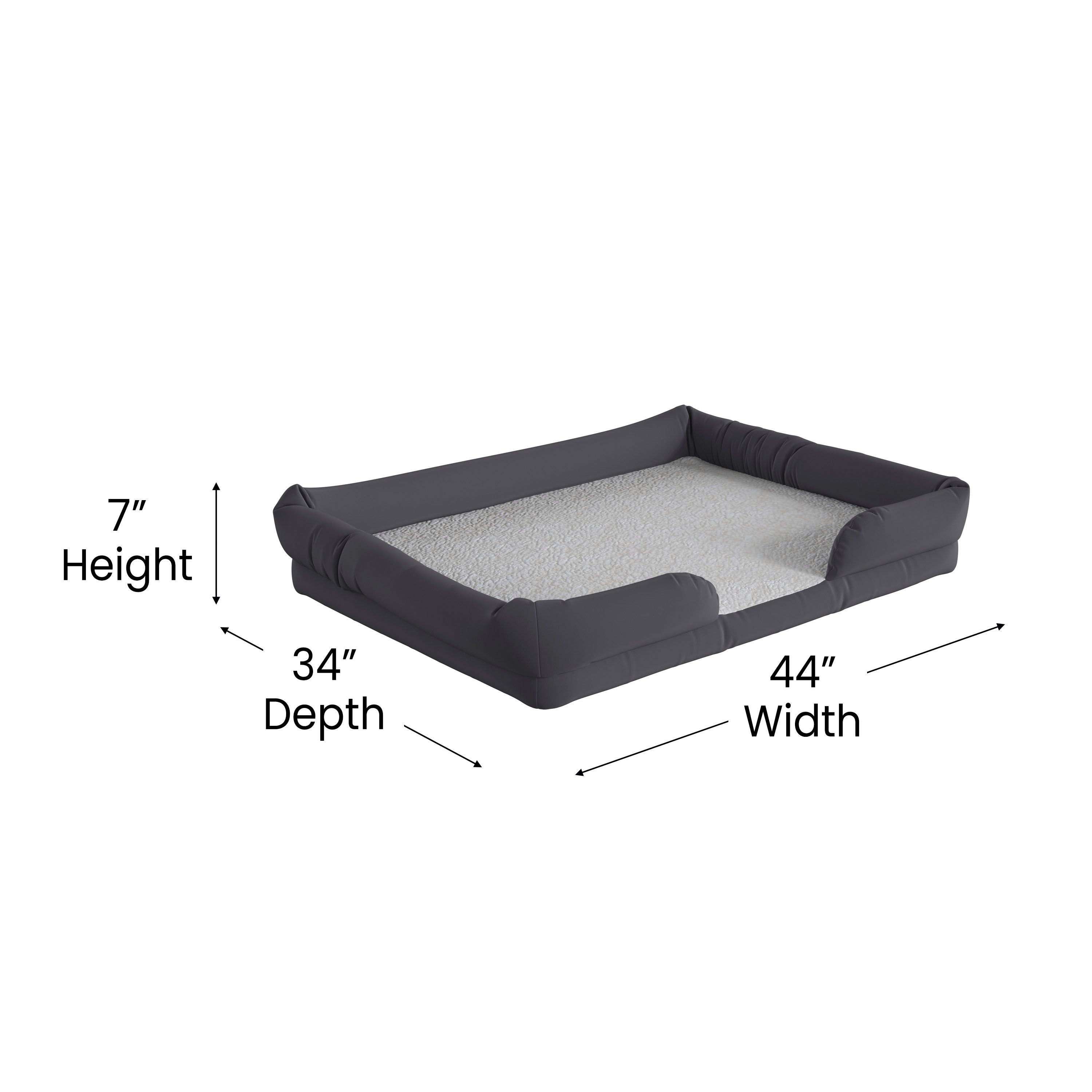 Cooper Orthopedic Comfy Memory Foam Joint Relief Bolster Dog Bed for Dogs up to 44 LBS. - Removable & Washable Cover, Non-Slip Bottom