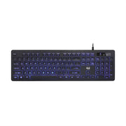 Adesso - Large Print Illuminated Desktop Keyboard - Cable Connectivity - USB Interface - LED - 104 Key(s) - Windows Key - Black