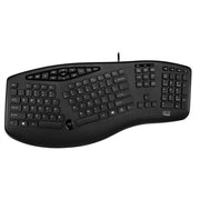 Adesso AKB-160UB Wired Ergonomic Keyboard with Integrated Palm Rest  Chiclet Keycaps  and Multimedia Hotkeys