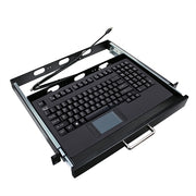 Adesso - EasyTouch 425UB-MRP Touchpad Keyboard W/ Rackmount - Cable Connectivity - USB Interface - 104 Key - English (US) - Black