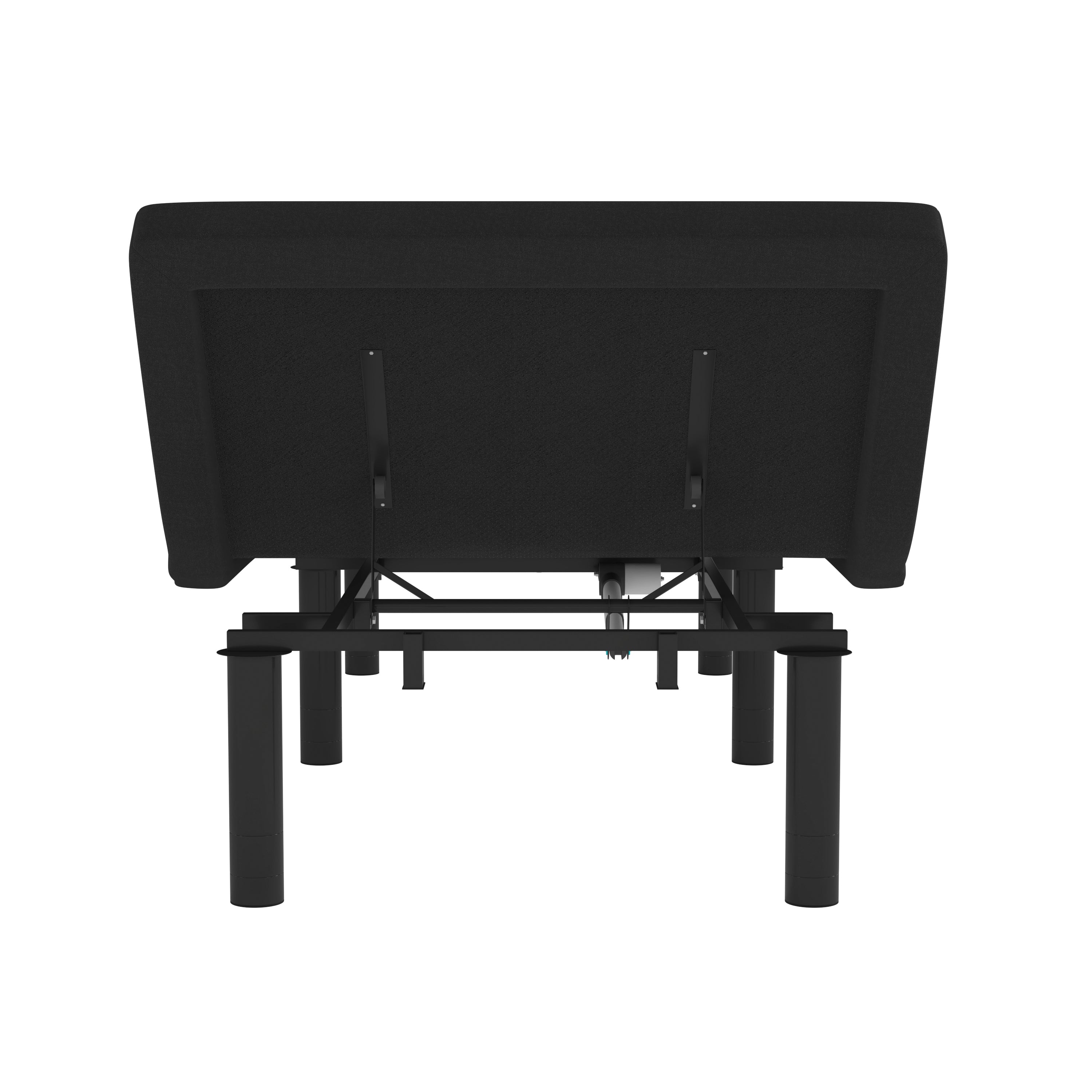 Selene Adjustable Upholstered Bed Base with Wireless Remote, Three Leg Heights, & Independent Head/Foot Incline -Twin XL - Black