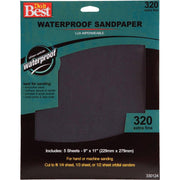 Waterproof 9 In. x 11 In. 320 Grit Extra Fine Sandpaper (5-Pack)