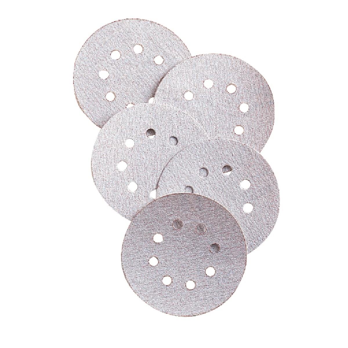 5 In. 80-Grit 8-Hole Pattern Vented Sanding Disc with Hook & Loop Backing (5-Pack)