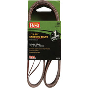 1 In. x 30 In. 50 Grit Power Sanding Sanding Belt (3-Pack)