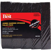 Jumbo 3 In. x 5 In. x 1 In. Medium/Coarse Sanding Sponge (5-Pack)