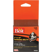 3 In. x 18 In. 120 Grit Heavy-Duty Sanding Belt (2-Pack)