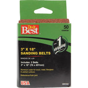 3 In. x 18 In. 50 Grit Heavy-Duty Sanding Belt (2-Pack)