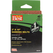 3 In. x 18 In. 40 Grit Heavy-Duty Sanding Belt (2-Pack)