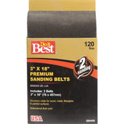 3 In. x 18 In. 120 Grit Heavy-Duty Premium Sanding Belt (2-Pack)