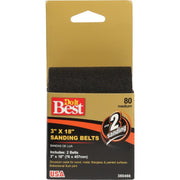 3 In. x 18 In. 80 Grit Heavy-Duty Premium Sanding Belt (2-Pack)