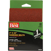 4 In. x 24 In. 40 Grit Heavy-Duty Sanding Belt (2-Pack)