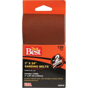 3 In. x 24 In. 120 Grit Heavy-Duty Sanding Belt (2-Pack)