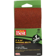 3 In. x 24 In. 40 Grit Heav-Duty Sanding Belt (2-Pack)