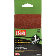 3 In. x 21 In. 40 Grit Heavy-Duty Sanding Belt (2-Pack)