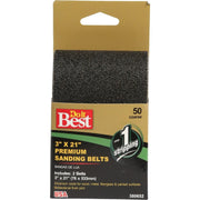 3 In. x 21 In. 80 Grit Heavy-Duty Premuim Sanding Belt (2-Pack)