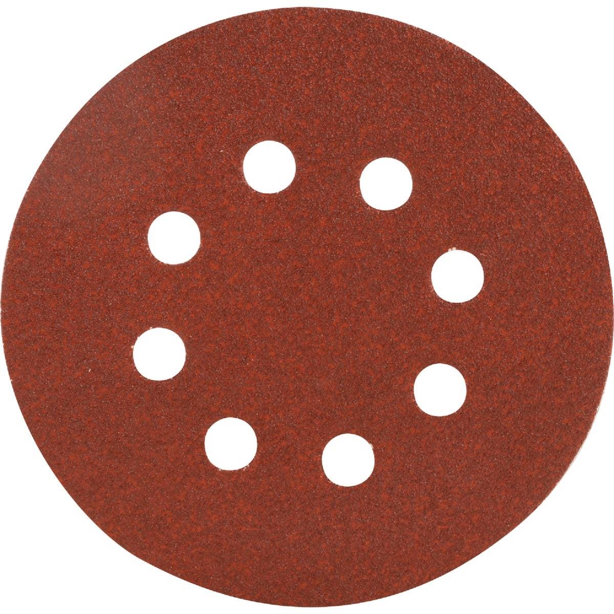 5 In. 80-Grit 8-Hole Pattern Vented Sanding Disc with Hook & Loop Backing (50-Pack)