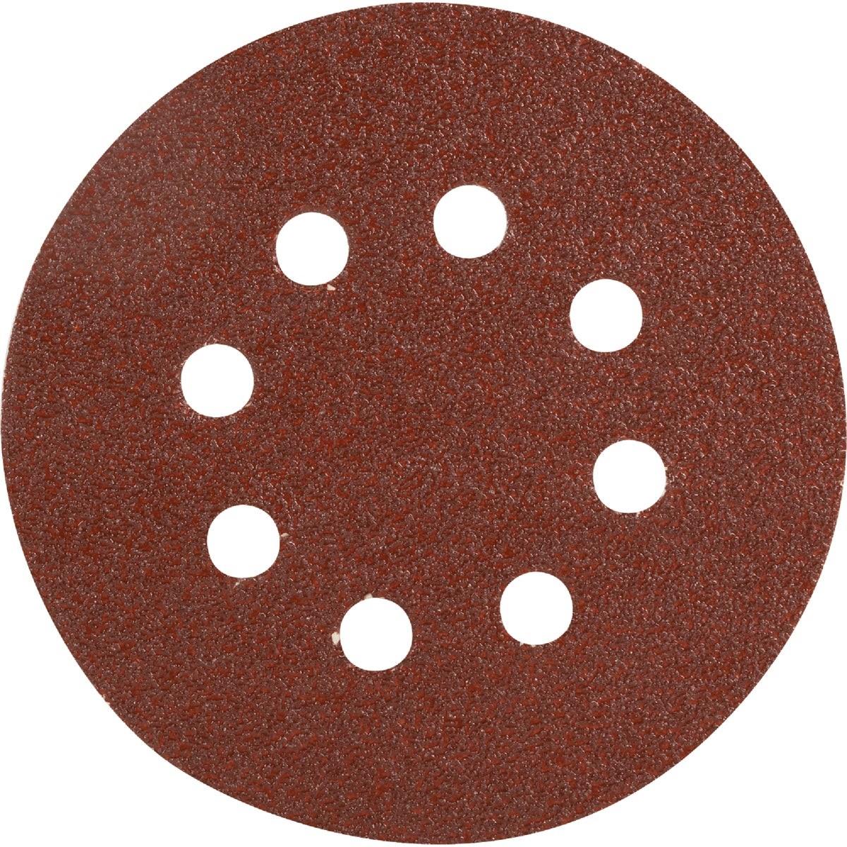 5 In. 60-Grit 8-Hole Pattern Vented Sanding Disc with Hook & Loop Backing (50-Pack)