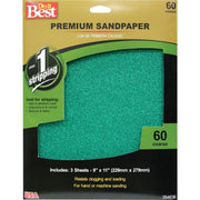 Premium Plus 9 In. x 11 In. 60 Grit Coarse Sandpaper (3-Pack)