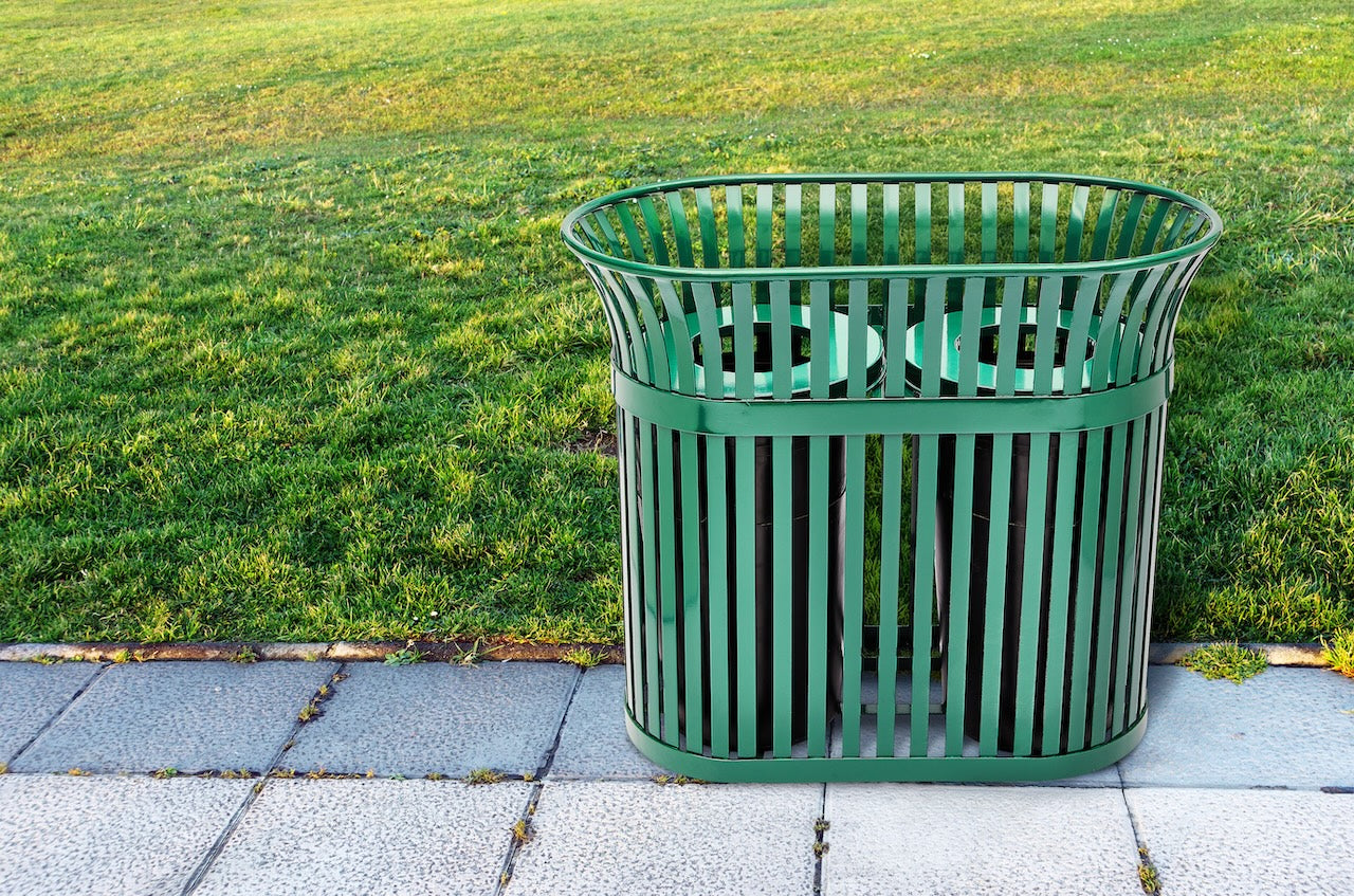 Alpine Industries Dual Slated Trash Can, 40 Gallon