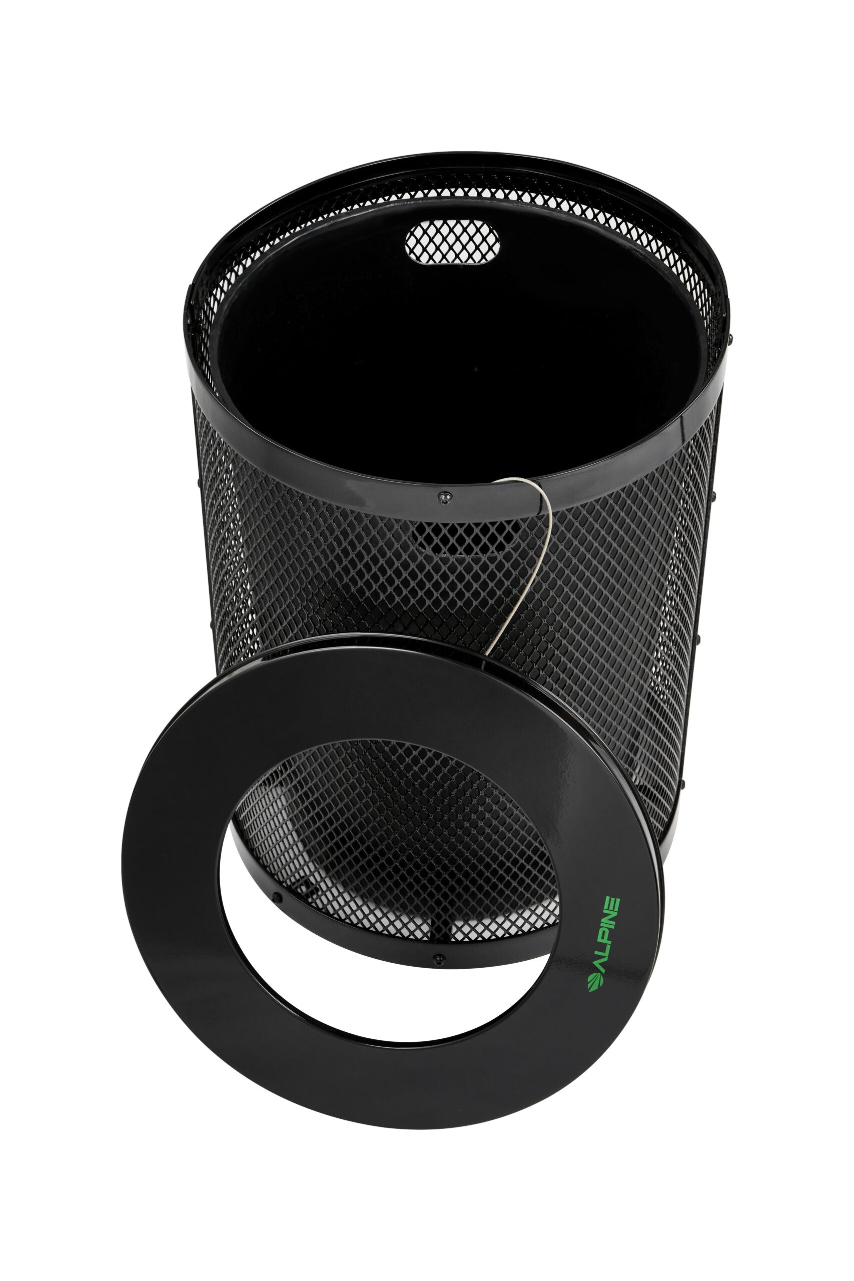 Alpine Industries Steel Flat Lid For 36 Gallon Trash Can, Black