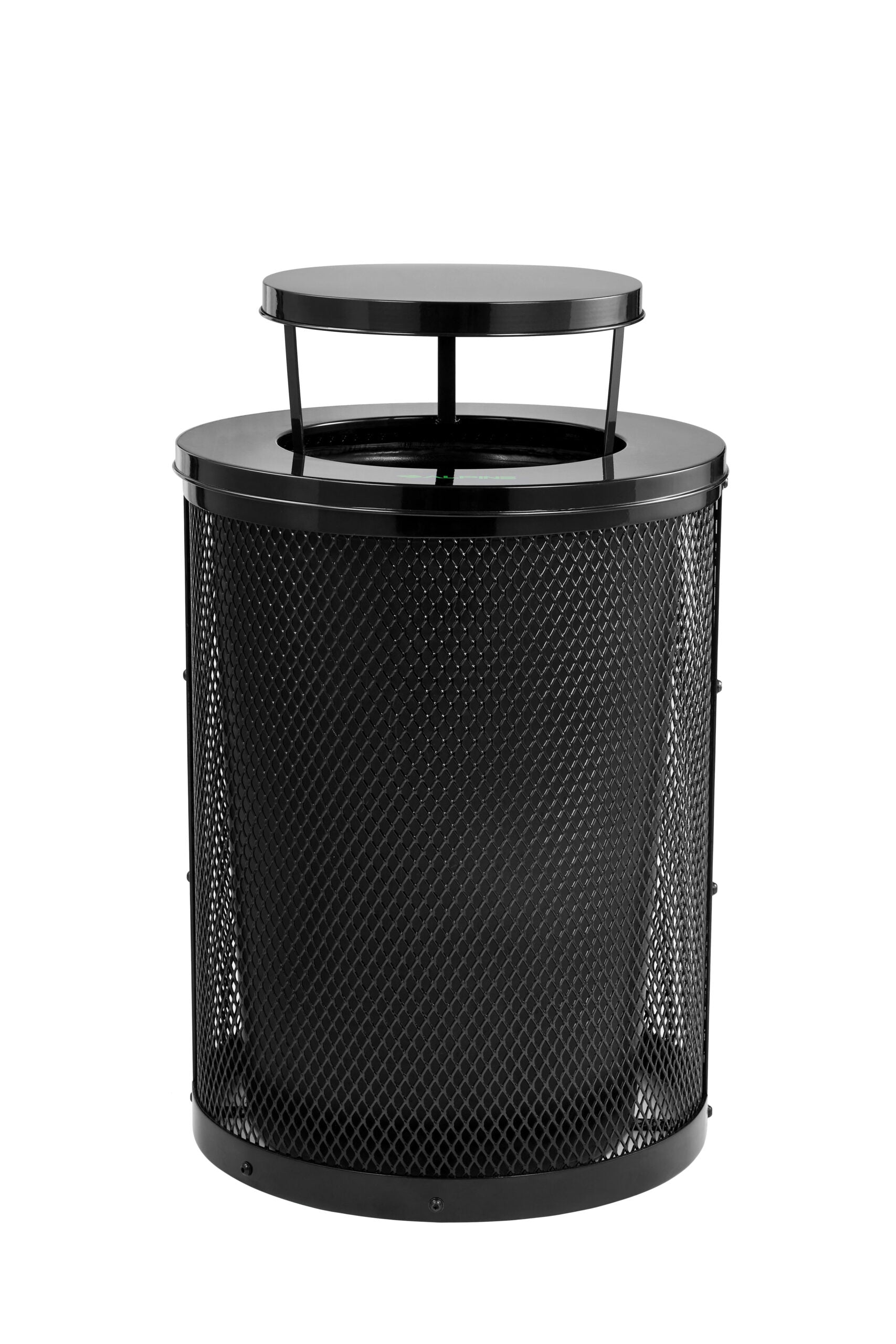 Alpine Industries Steel Rain Bonnet For 36 Gallon Trash Can, Black