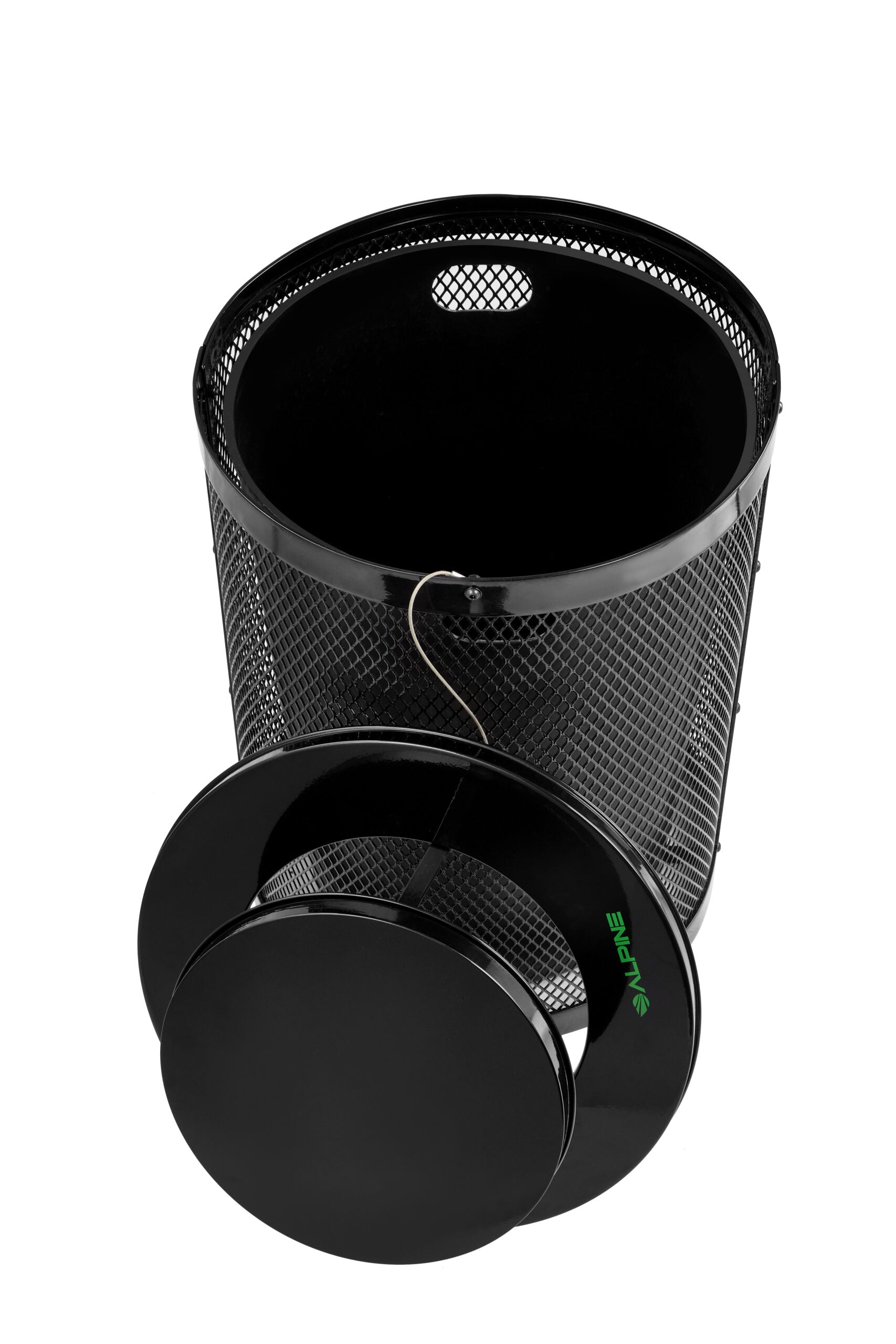 Alpine Industries Steel Rain Bonnet For 36 Gallon Trash Can, Black