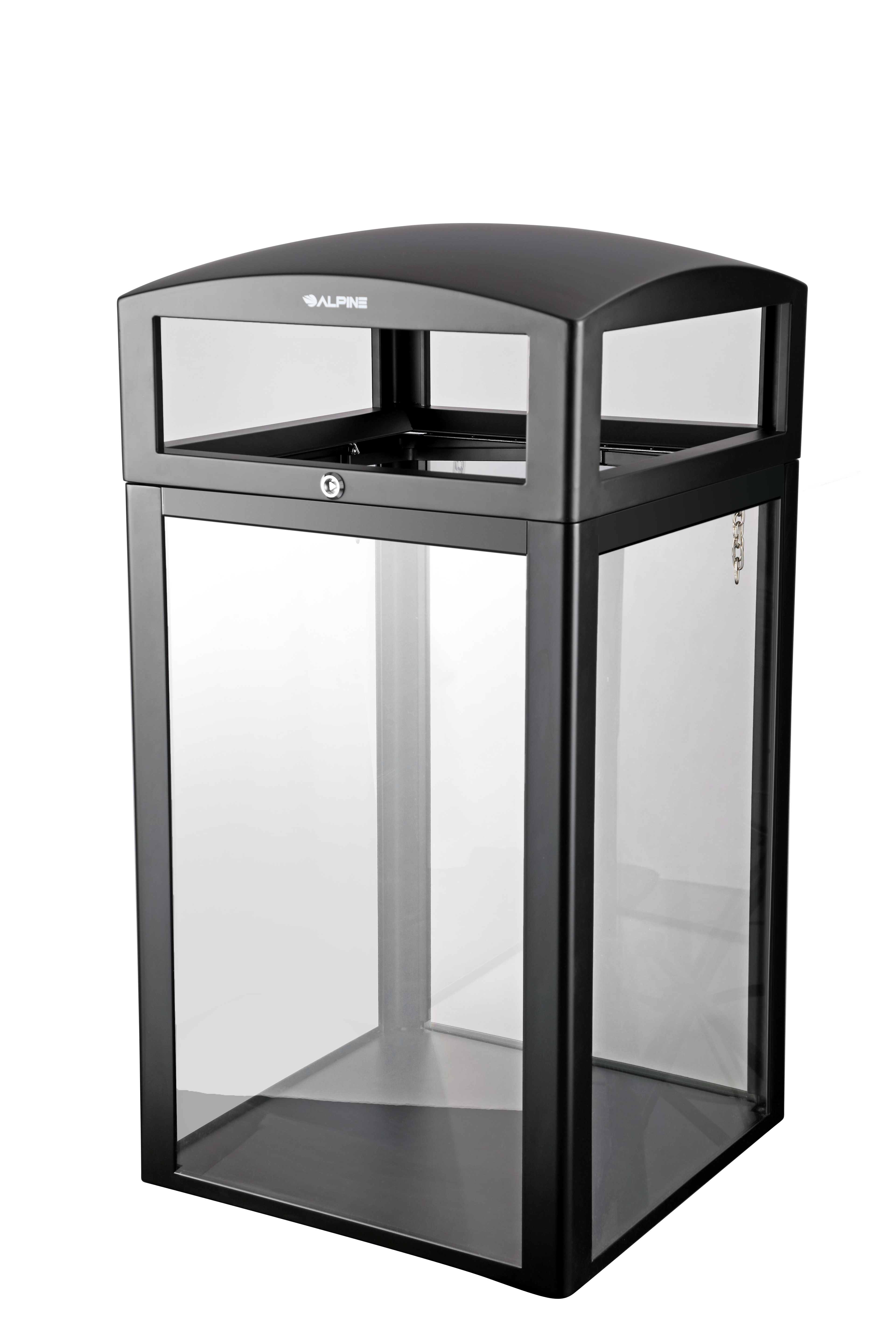 ALP471-40-CLR: 40-Gallon, DHS-Complaint, Waste Receptacle with Transparent Panel’s