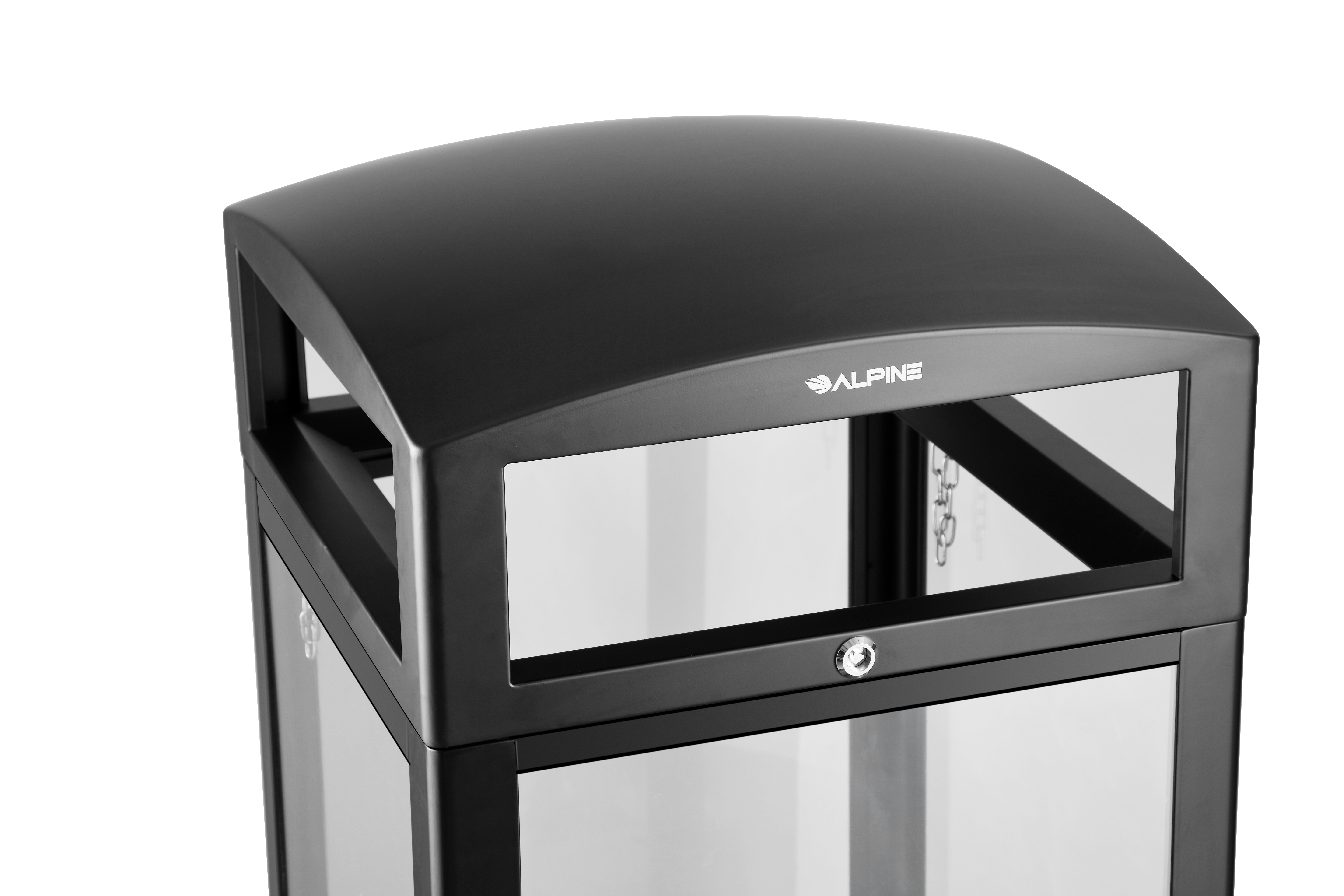 ALP471-40-CLR: 40-Gallon, DHS-Complaint, Waste Receptacle with Transparent Panel’s