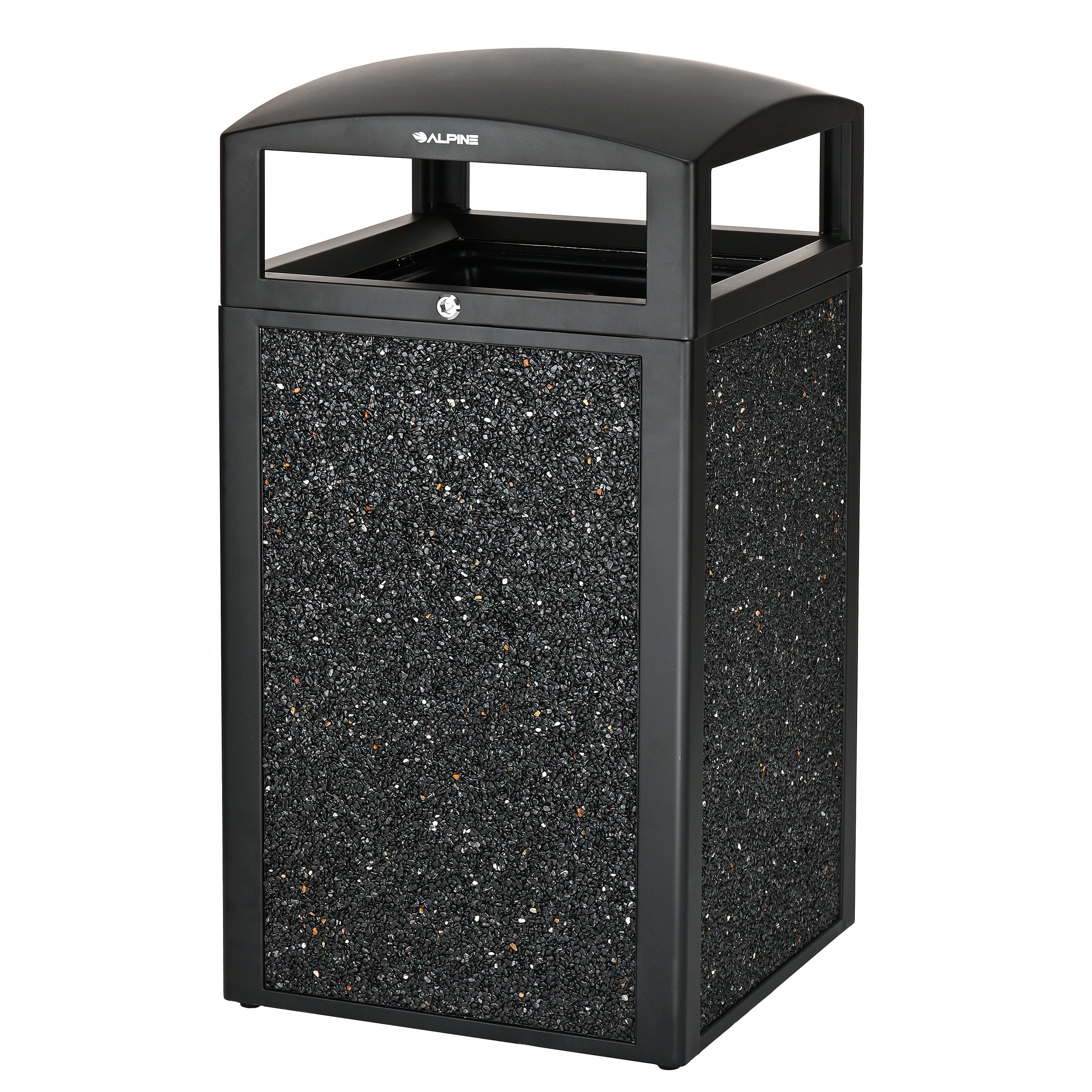 Alpine Industries Rugged 40-Gallon All-Weather Trash Containers with Gray Stone Panels