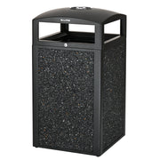 Alpine Industries Rugged 40-Gallon All-Weather Trash Containers with Gray Stone Panels and Ash Tray