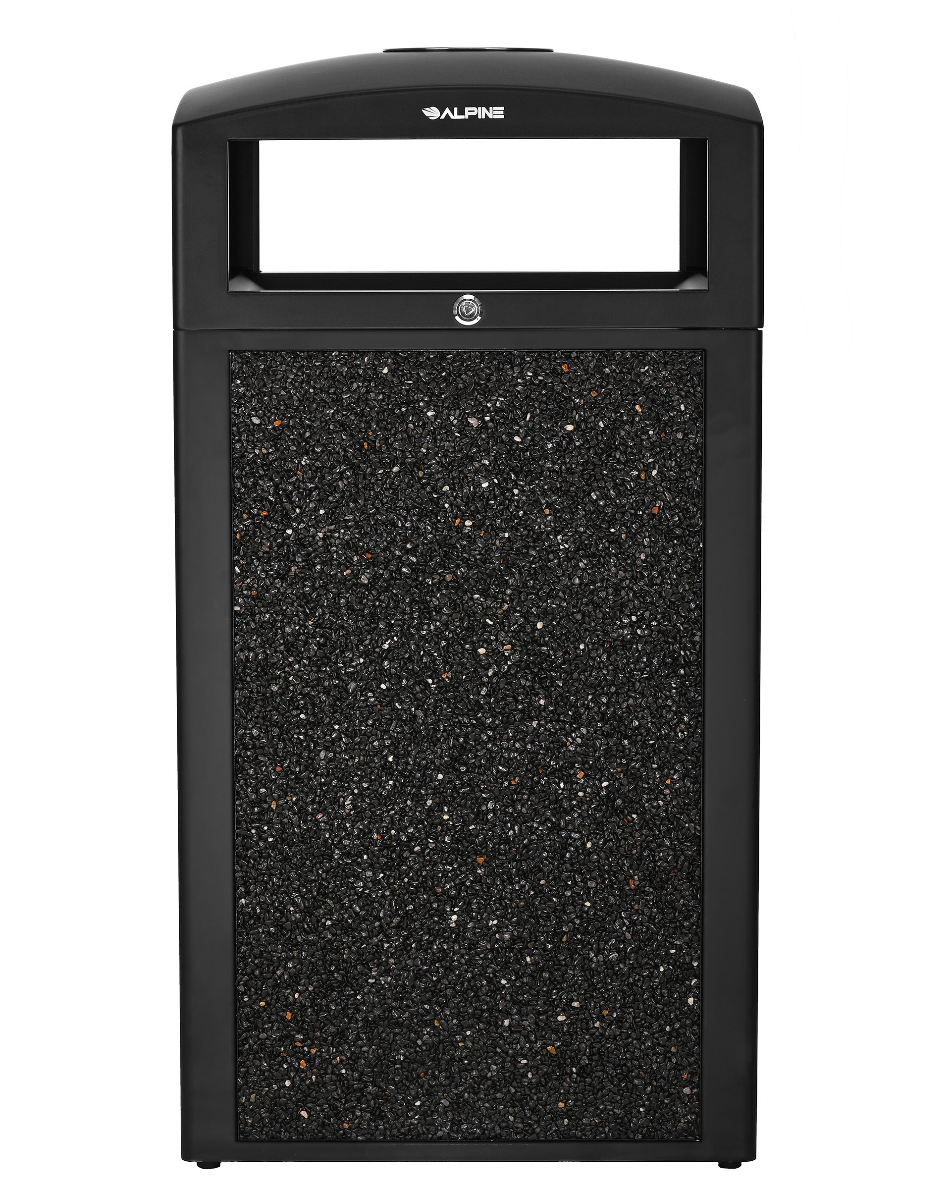 Alpine Industries Rugged 40-Gallon All-Weather Trash Containers with Gray Stone Panels and Ash Tray