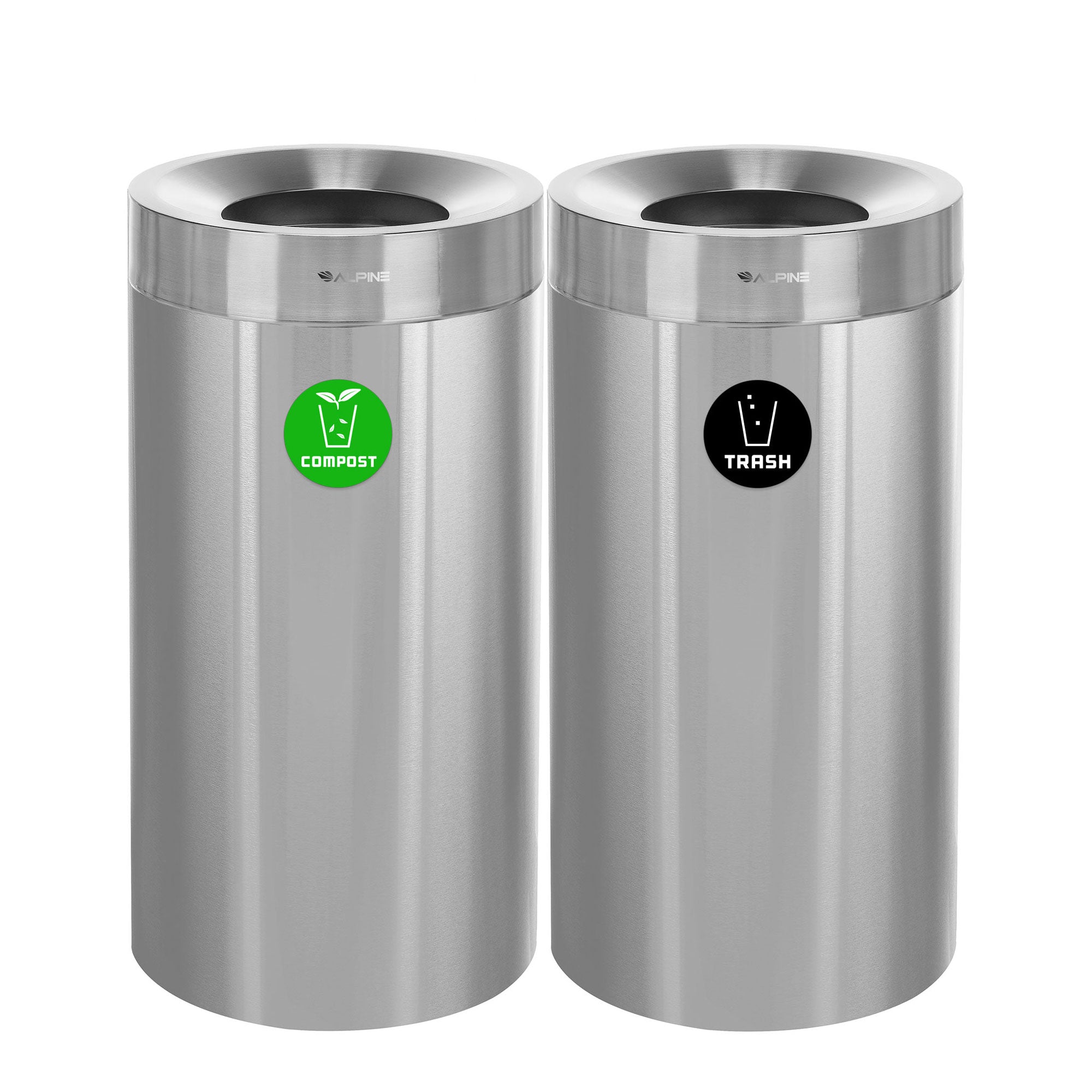 27 Gallon Stainless Steel Compost Bin and Trash Can