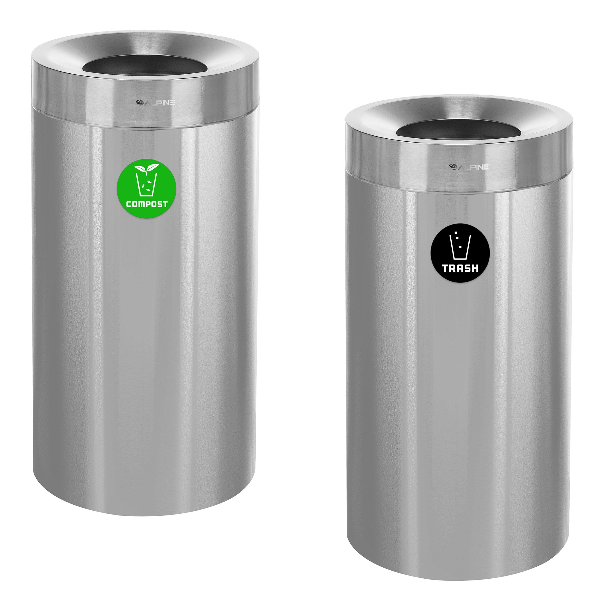 27 Gallon Stainless Steel Compost Bin and Trash Can