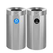 27 Gallon Stainless Steel Recycling Can and Trash Receptacle