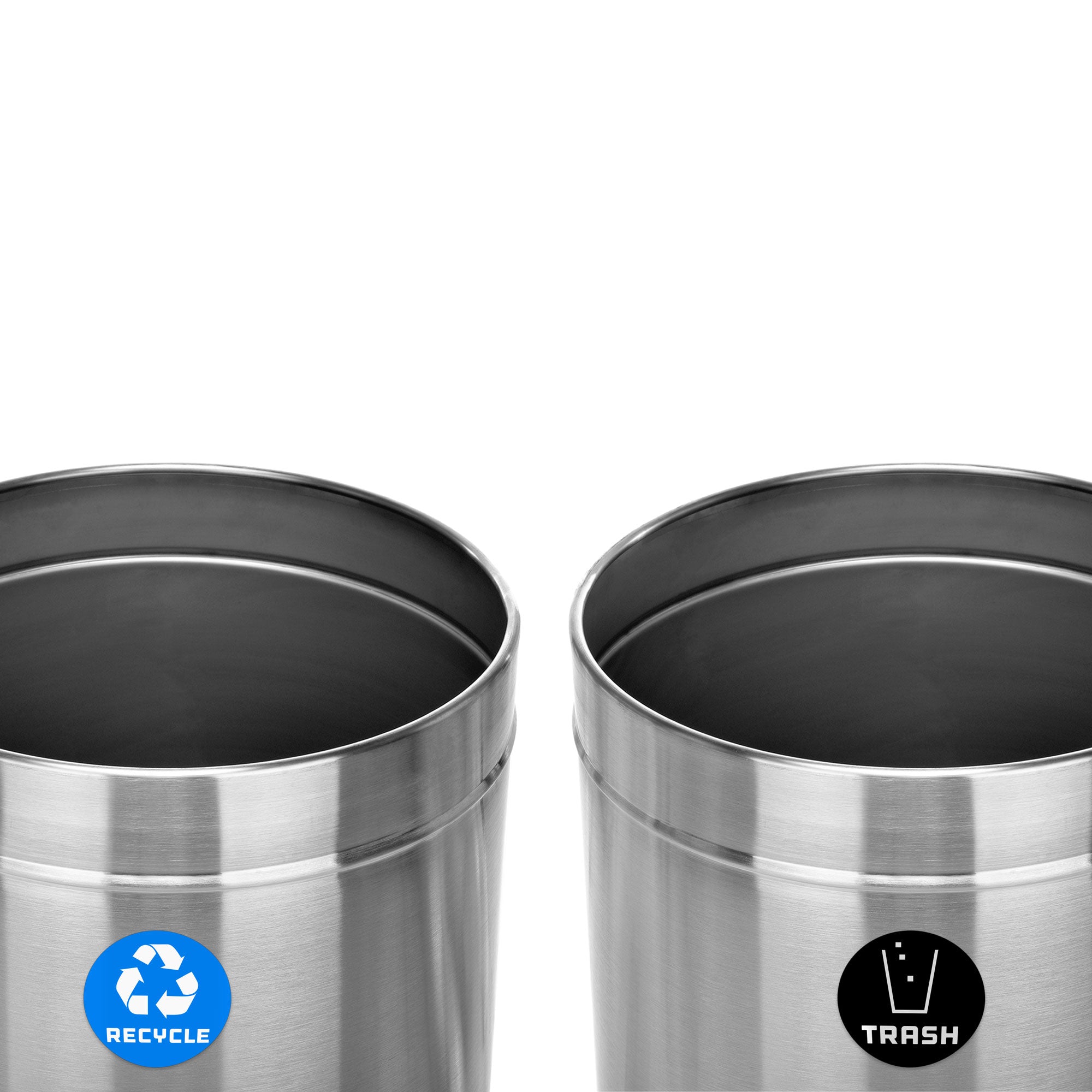 27 Gallon Stainless Steel Recycling Can and Trash Receptacle