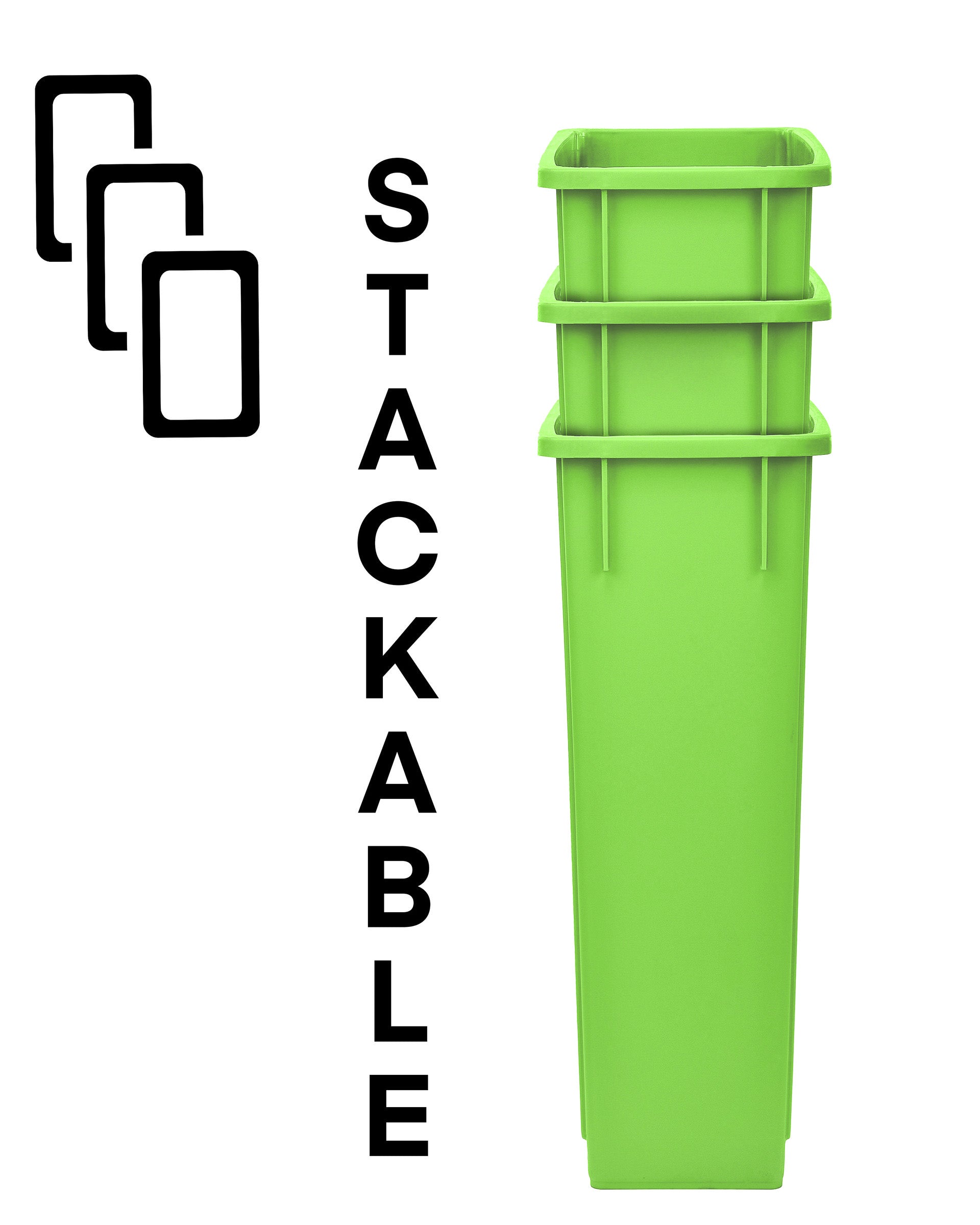 23 Gallon Slim Recyling/Trash Can, Lime Green