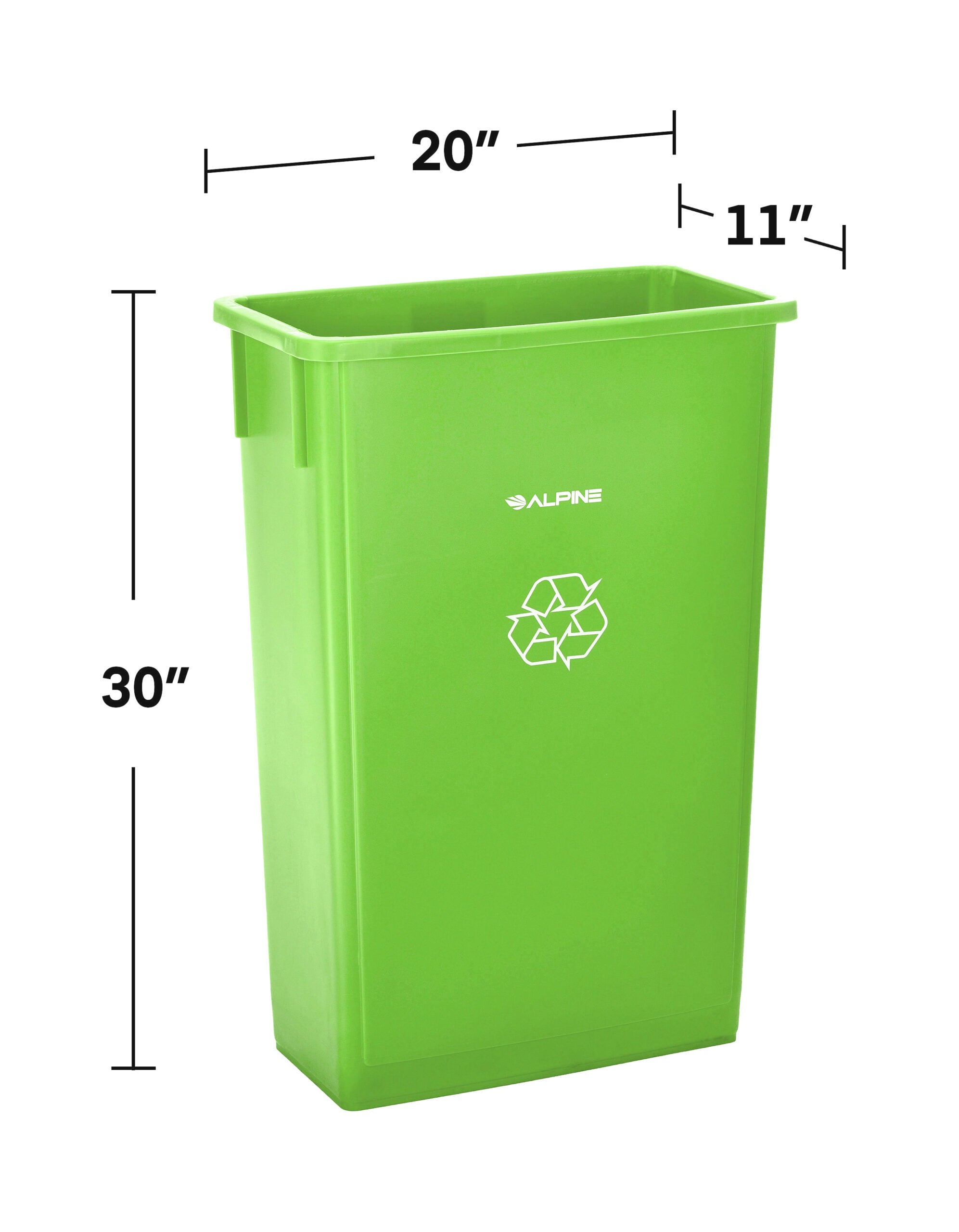 23 Gallon Slim Recyling/Trash Can, Lime Green