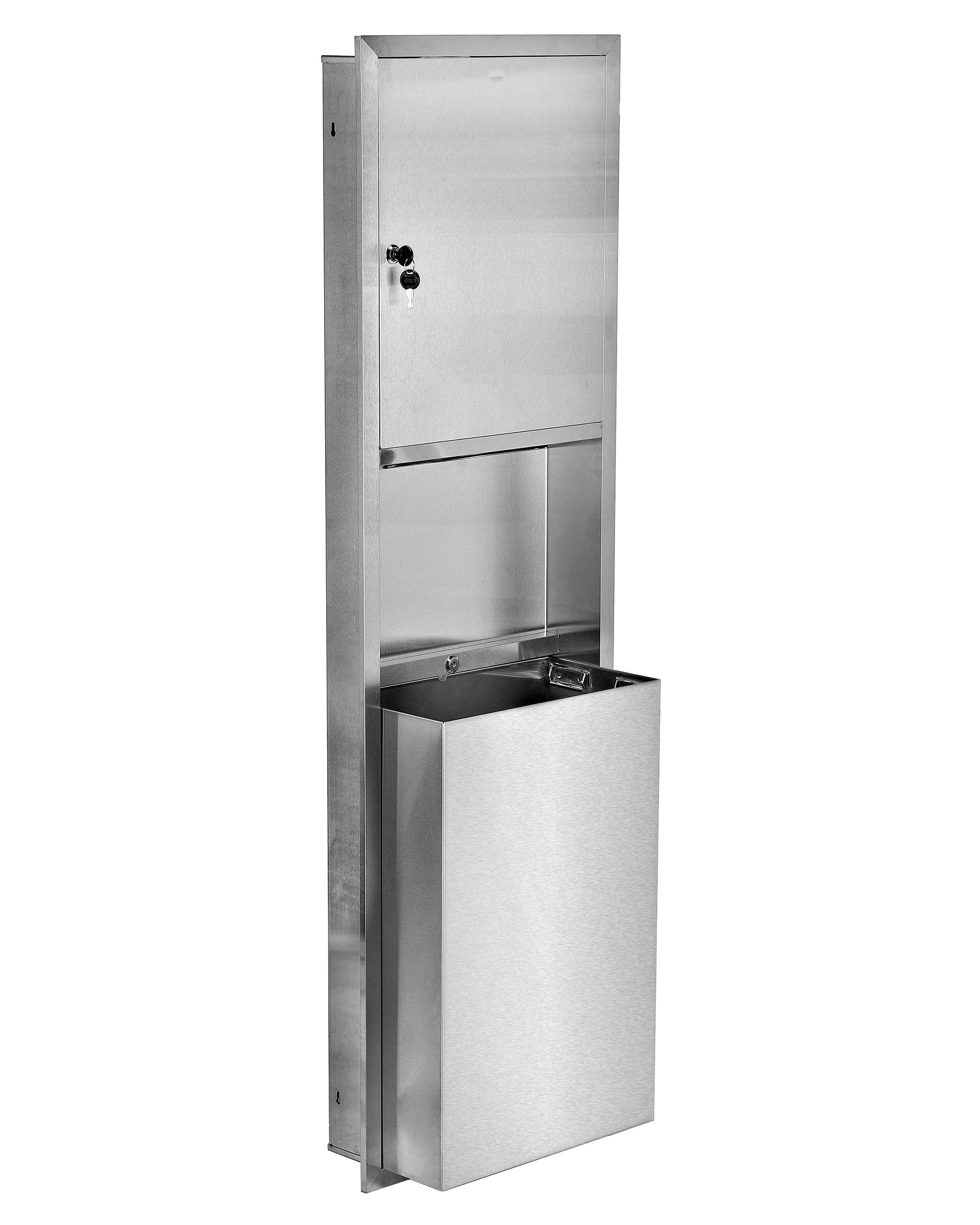 Recessed Paper Towel Dispenser / Waste Receptacle