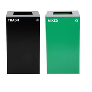 Alpine Industries 58-Gallon 2-Stream Green Mixed Recycling Bin Station