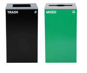 Alpine Industries 58-Gallon 2-Stream Green Mixed Recycling Bin Station