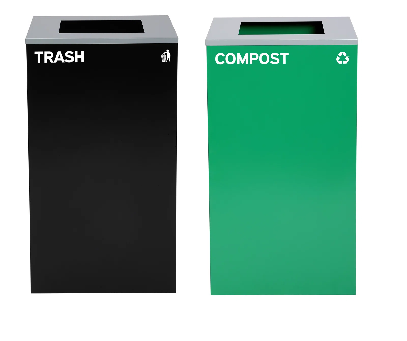 Alpine Industries 58-Gallon 2-Stream Black Steel-Green Compost Bin Station