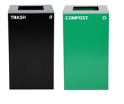 Alpine Industries 58-Gallon 2-Stream Black Steel-Green Compost Bin Station